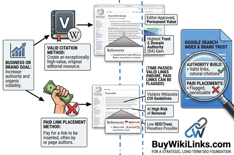 A Valid Wikipedia Citation Versus Paid Link Placement