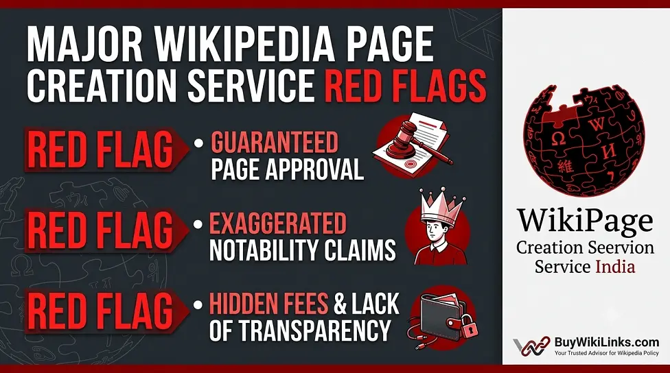Major Wikipedia Page Creation Service Red Flags