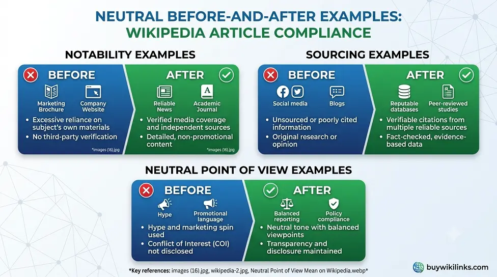 Neutral Before-and-After Examples On Wikipedia Article