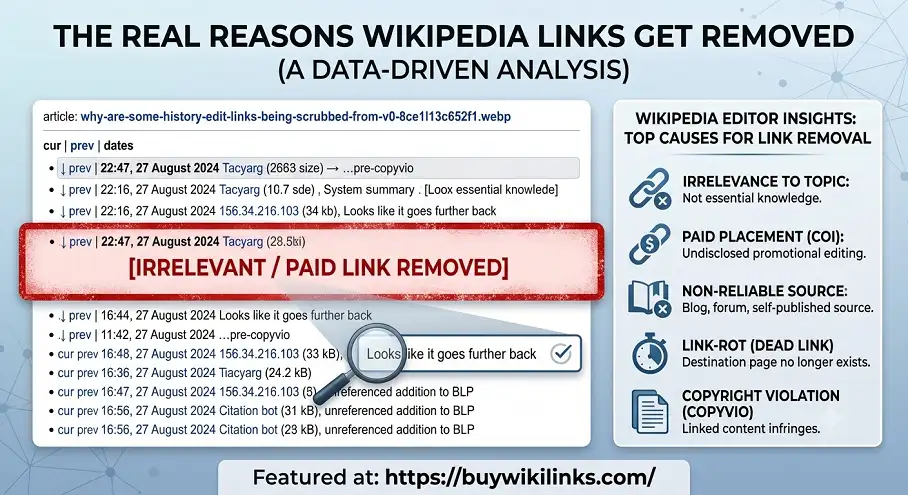 Why Irrelevant Wikipedia Links Are Removed