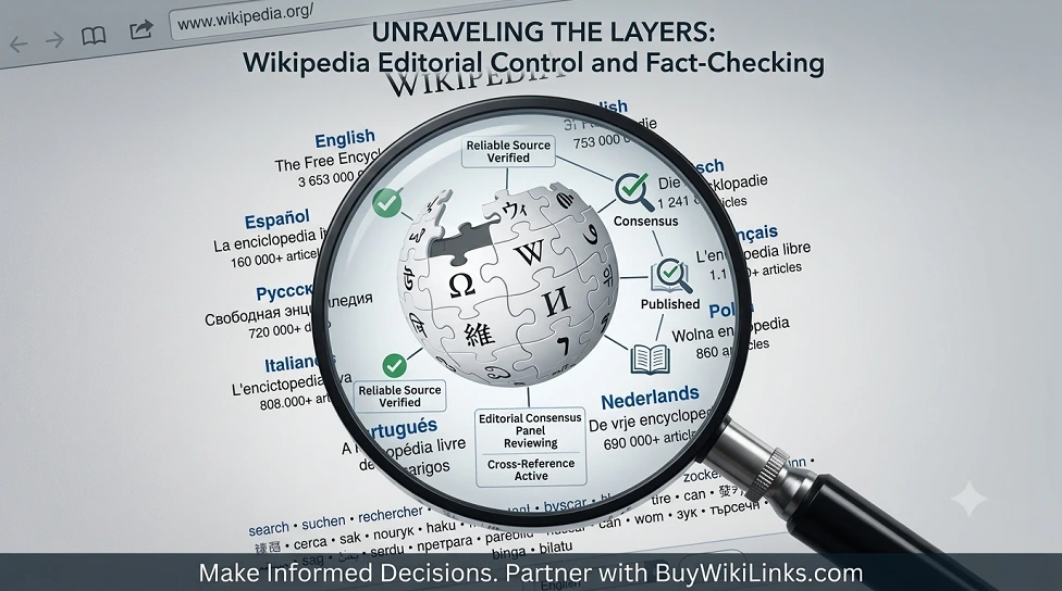 Wikipedia Editorial Control and Fact-Checking