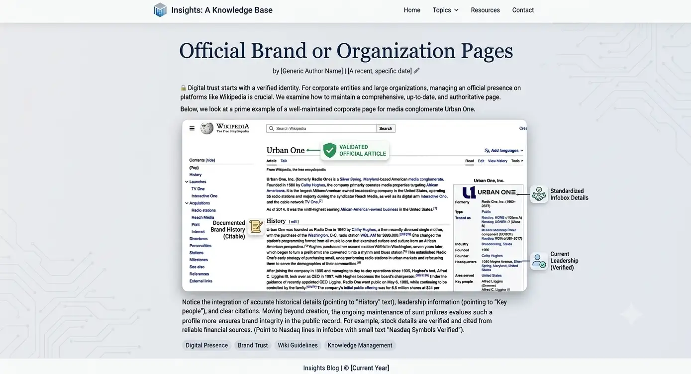 Official Brand or Organization Pages