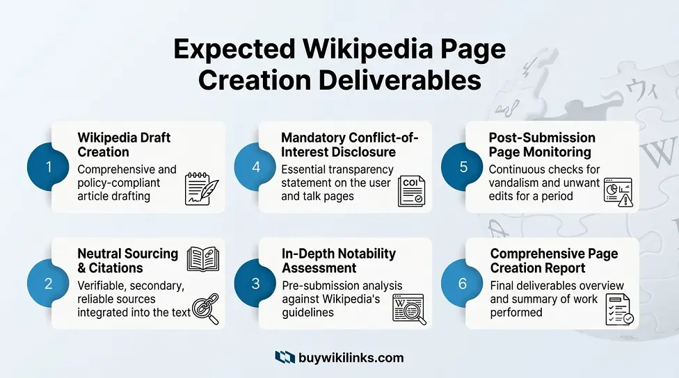 Wikipedia Page Creation Deliverables
