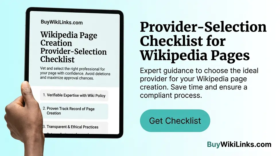 Wikipedia Page Creation Provider-Selection Checklist