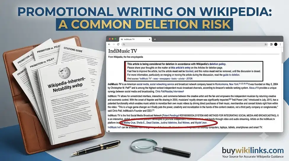 Writing Is Promotional on Wikipedia